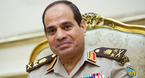 Förre militärchefen Abdul Fatah al-Sisi kan väljas till president i Egypten. Foto: Michael Kappeler/TT.